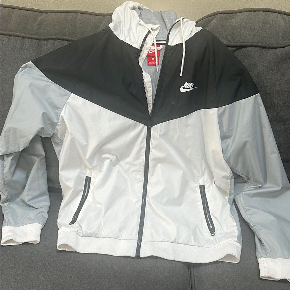 Nike Men's Black and Gray Windbreaker Jacket